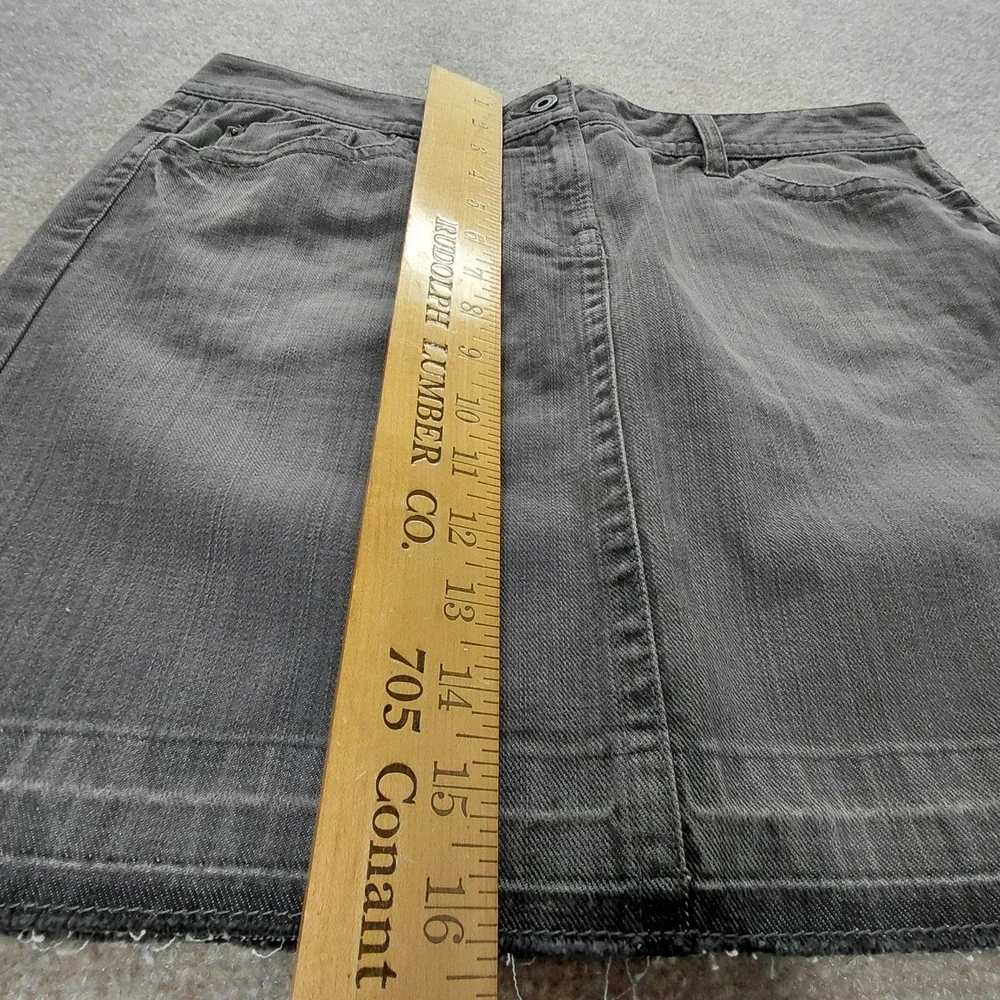 Ann Taylor LOFT Womens 10 Denim Gray Skirt Raw Hem Distressed Grunge Goth Witchy